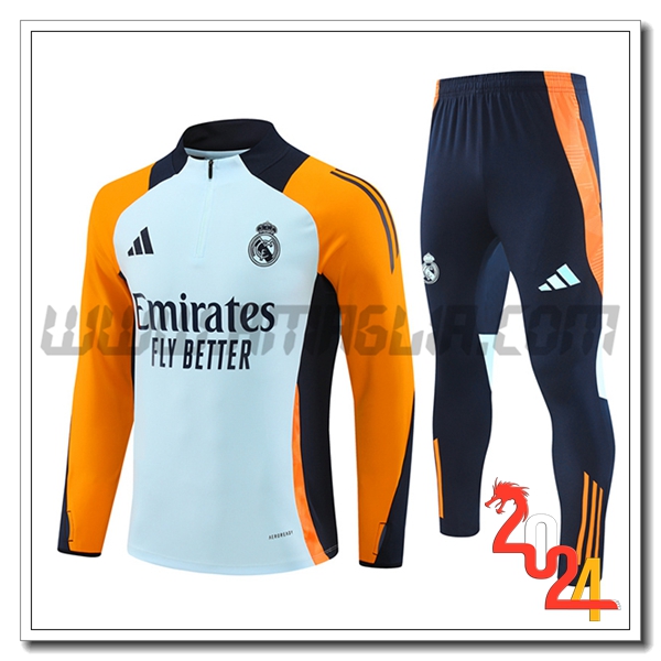 Tuta Allenamento Real Madrid Blu/Nero/Arancia 2024 2025