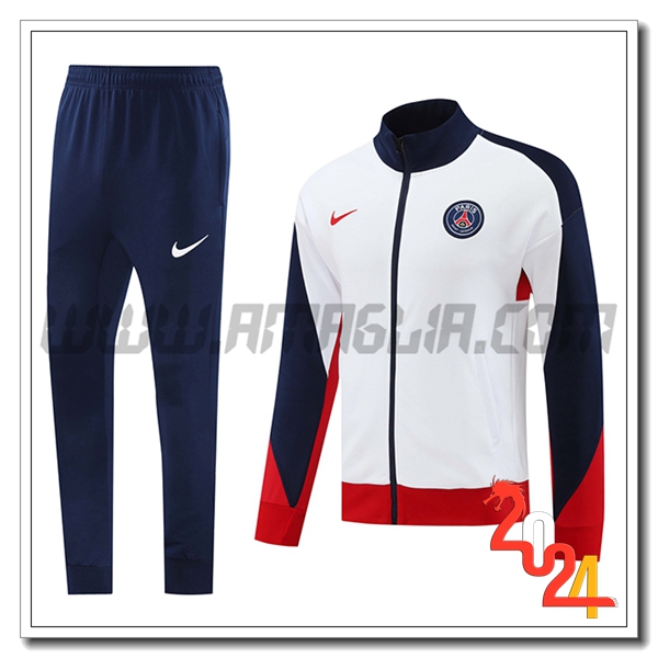 Tuta Allenamento Giacca PSG Bianco/Blu/Rosso 2024 2025 -02