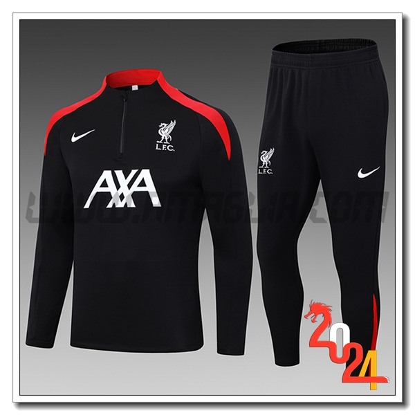 Tuta Allenamento FC Liverpool Bambino Nero/Rosso 2024 2025