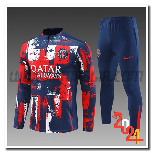 Tuta Allenamento PSG Bambino Blu/Rosso/Bianco 2024 2025