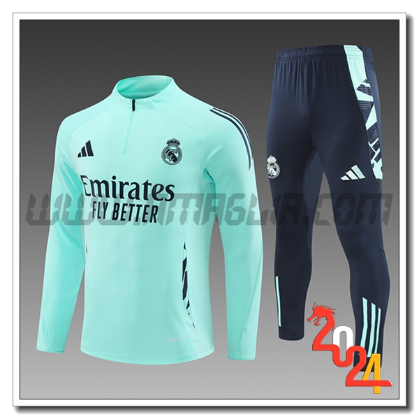 Tuta Allenamento Real Madrid Bambino Verde/Blu 2024 2025