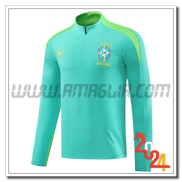 Felpa Allenamento Brasile Verde 2024 2025