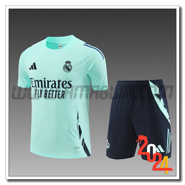 Kit Maglia Allenamento Real Madrid Bambino Verde 2024 2025