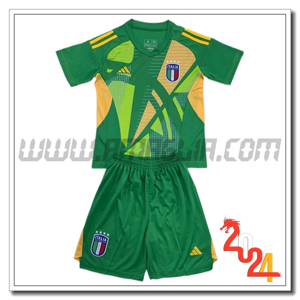 Kit Maglia Portiere Italia Bambino 2024 2025 Verde
