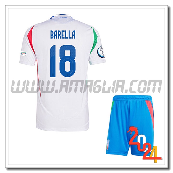Seconda Maglia Squadra Italia Bambino BARELLA #18 2024 2025