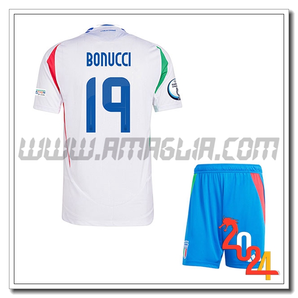 Seconda Maglia Squadra Italia Bambino BONUCCI #19 2024 2025