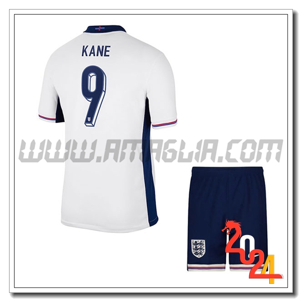 Prima Maglia Squadra Inghilterra Bambino KANE #9 2024 2025
