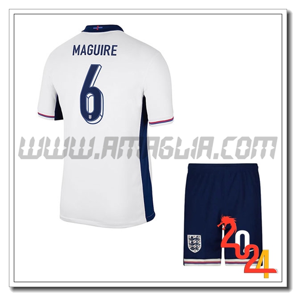 Prima Maglia Squadra Inghilterra Bambino MAGUIRE #6 2024 2025