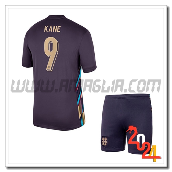 Seconda Maglia Squadra Inghilterra Bambino KANE #9 2024 2025