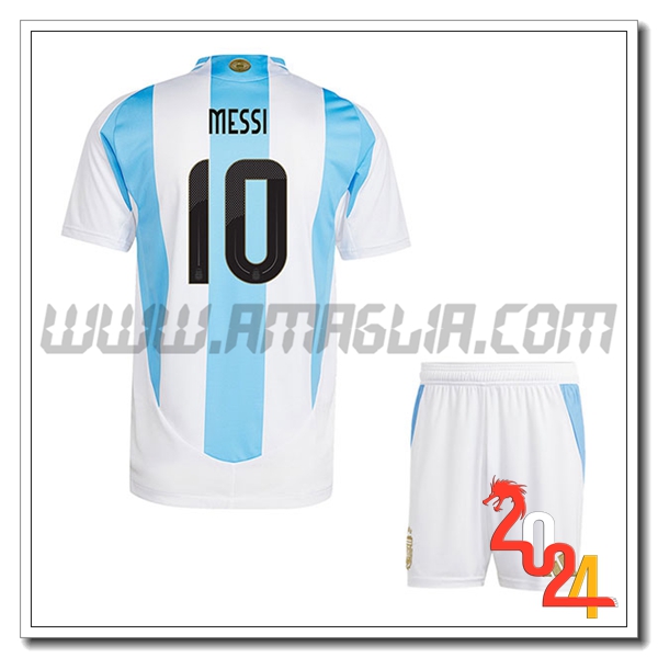 Prima Maglia Squadra Argentina Bambino MESSI #10 2024 2025