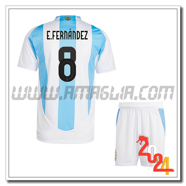 Prima Maglia Squadra Argentina Bambino E.FERNANDEZ #8 2024 2025