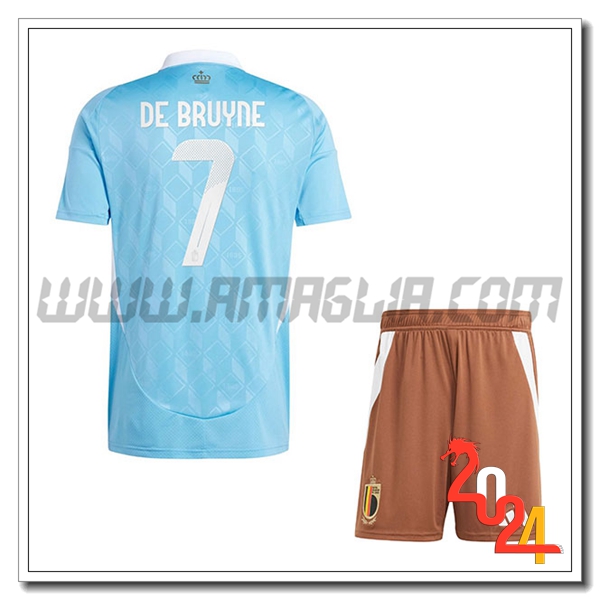 Seconda Maglia Squadra Belgio Bambino DE BRUYNE #7 2024 2025