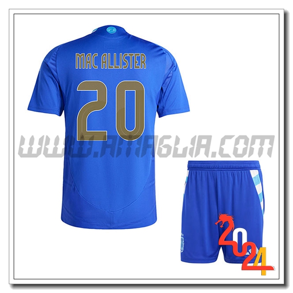 Seconda Maglia Squadra Argentina Bambino MAC ALLISTER #20 2024 2025