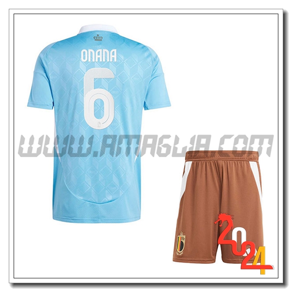 Seconda Maglia Squadra Belgio Bambino ONANA #6 2024 2025