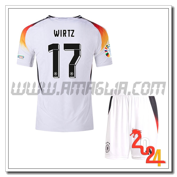 Prima Maglia Squadra Germania Bambino WIRTZ #17 2024 2025