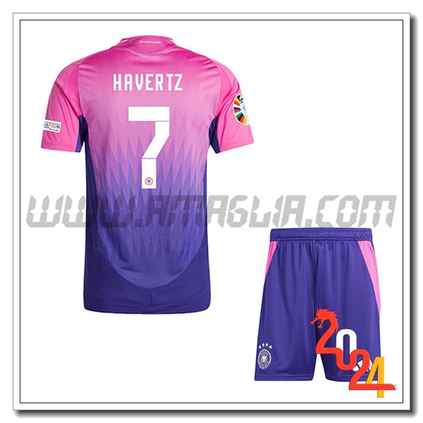 Seconda Maglia Squadra Germania Bambino HAVERTZ #7 Verde 2024 2025