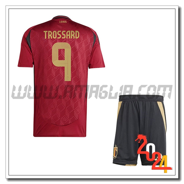 Prima Maglia Squadra Belgio Bambino TROSSARD #9 2024 2025