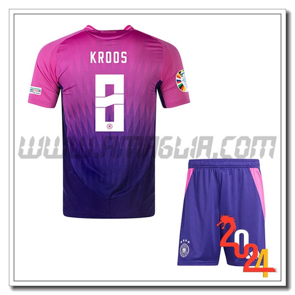 Seconda Maglia Squadra Germania Bambino KROOS #8 2024 2025