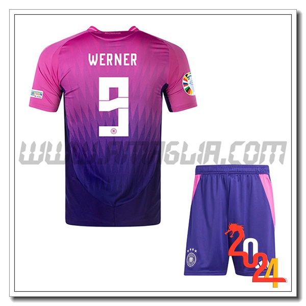 Seconda Maglia Squadra Germania Bambino WERNER #9 2024 2025
