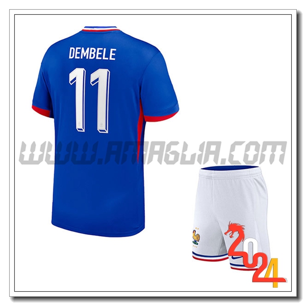 Prima Maglia Squadra Francia Bambino DEMBELE #11 2024 2025