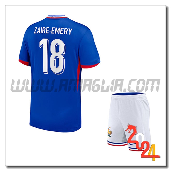 Prima Maglia Squadra Francia Bambino ZAIRE-EMERY #18 2024 2025