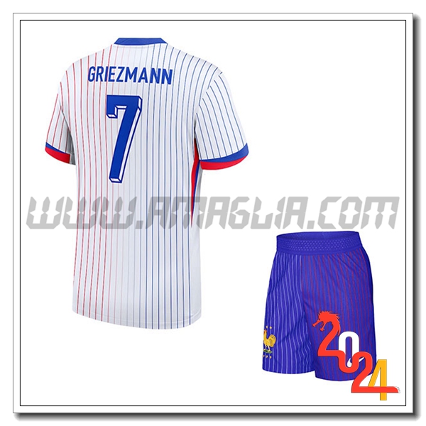 Seconda Maglia Squadra Francia Bambino GRIEZMANN #7 2024 2025