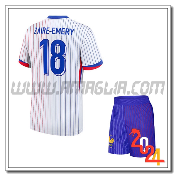 Seconda Maglia Squadra Francia Bambino ZAIRE-EMERY #18 2024 2025