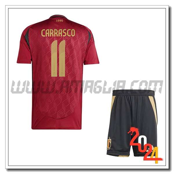 Prima Maglia Squadra Belgio Bambino CARRASCO #11 2024 2025