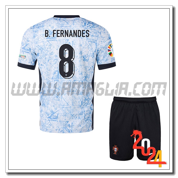 Seconda Maglia Squadra Portogallo Bambino B. FERNANDES #8 2024 2025