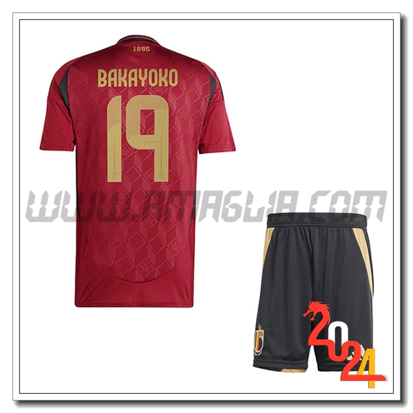 Prima Maglia Squadra Belgio Bambino BAKAYOKO #19 2024 2025