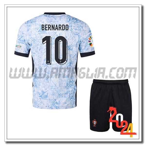 Seconda Maglia Squadra Portogallo Bambino BERNARDO #10 2024 2025