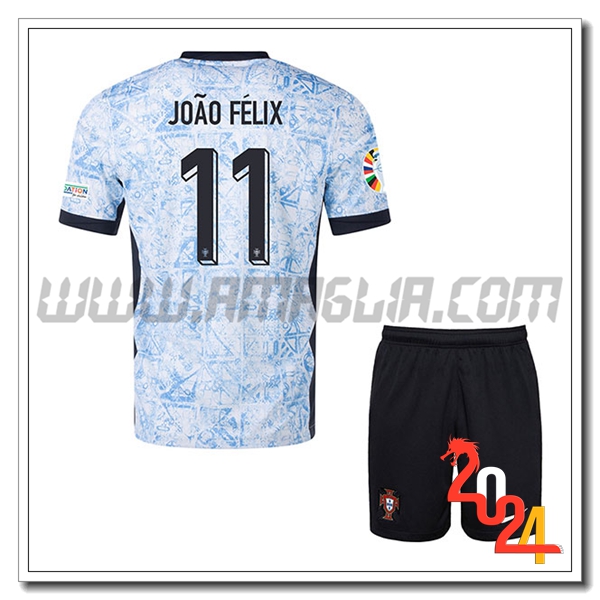 Seconda Maglia Squadra Portogallo Bambino JOA0 FELIX #11 2024 2025