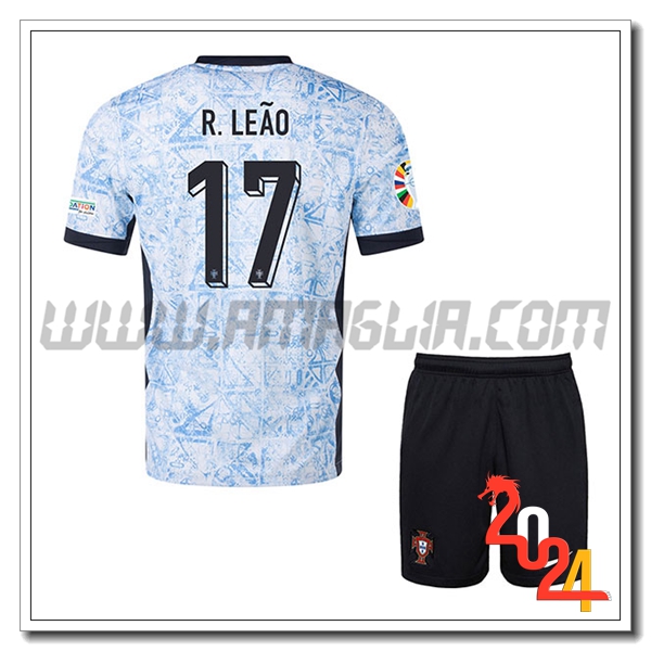 Seconda Maglia Squadra Portogallo Bambino R. LEAO #17 2024 2025