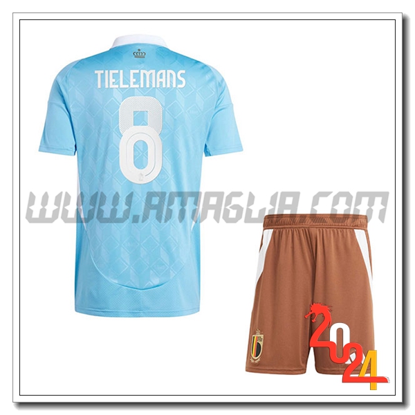 Seconda Maglia Squadra Belgio Bambino TIELEMANS #8 2024 2025