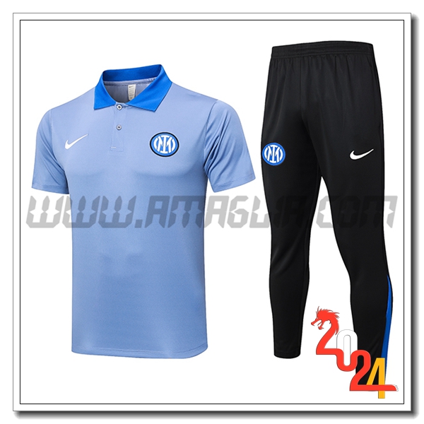 Kit Maglia Polo Inter Milan Blu/Grigio 2024 2025