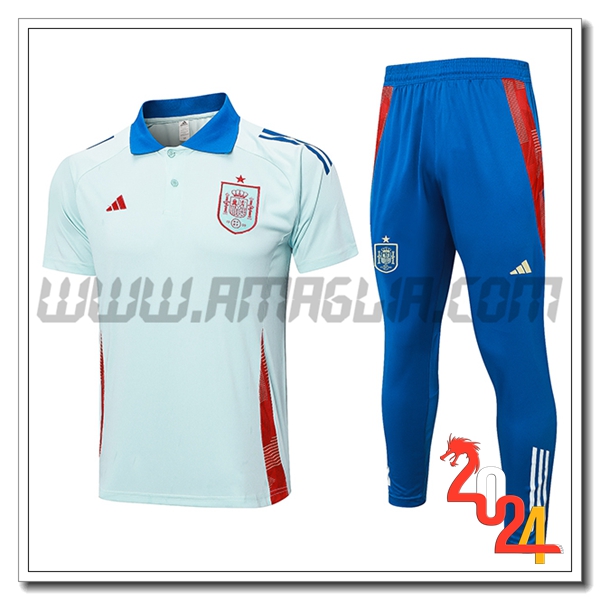 Kit Maglia Polo Spagna Azzurro 2024 2025