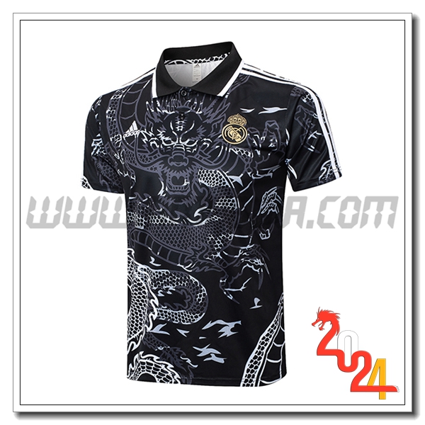 Maglia Polo Real Madrid Nero/Bianco 2024 2025