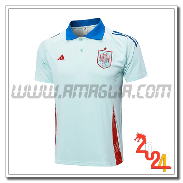 Maglia Polo Spagna Azzurro 2024 2025