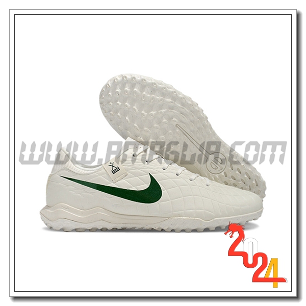 Nike Scarpe Da Calcio Tiempo Legend X Academy TF Bianco/Verde -02