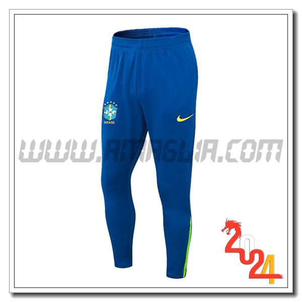 Pantaloni Da Allenamento Brasile Blu/Verde 2024 2025 -03