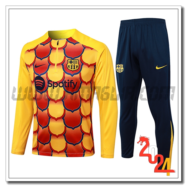 Tuta Allenamento FC Barcellona Giallo/Rosso 2024 2025