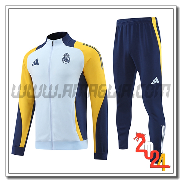 Tuta Allenamento Giacca Real Madrid Blu/Giallo 2024 2025