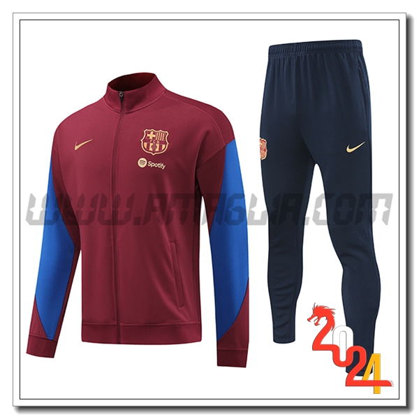Tuta Allenamento Giacca FC Barcellona Rosso/Blu 2024 2025 -03