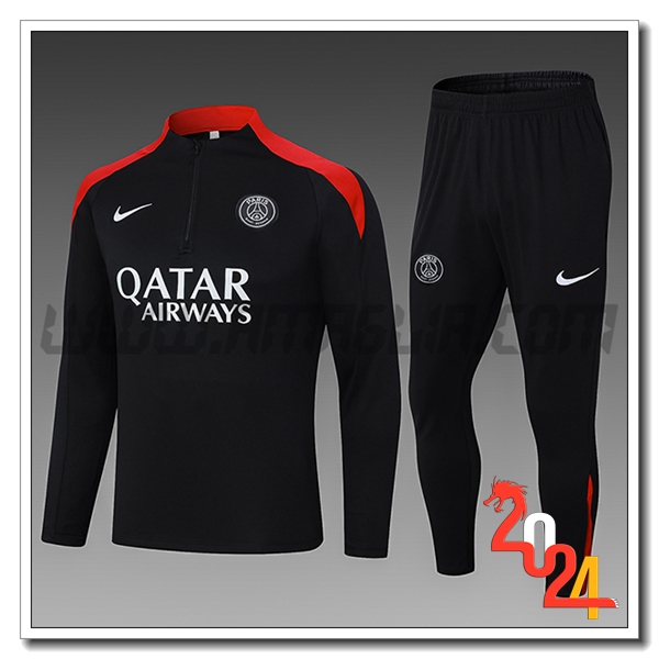 Tuta Allenamento Real Madrid Bambino Nero/Rosso 2024 2025