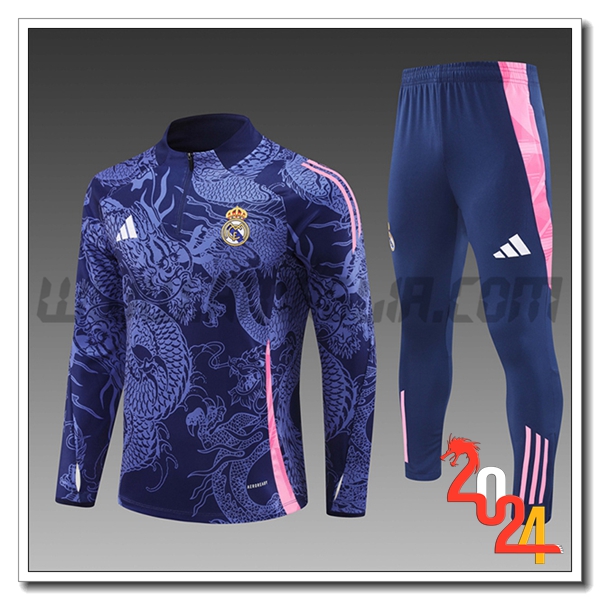 Tuta Allenamento Real Madrid Bambino viola/Rosa 2024 2025