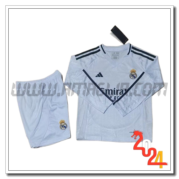 Kit Maglia Real Madrid Maniche lunghe Bambino Prima 2024 2025
