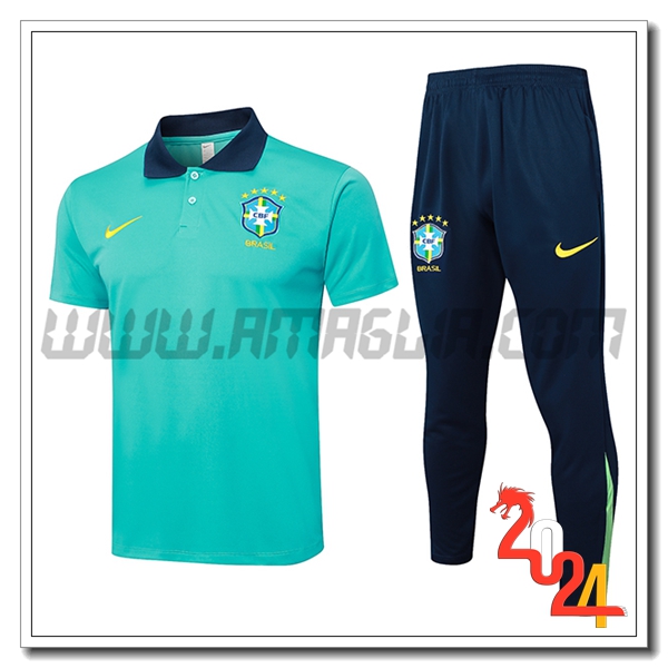 Kit Maglia Polo Brasile Verde/Blu 2024 2025