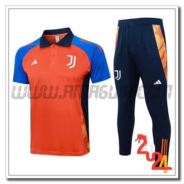 Kit Maglia Polo Juventus Arancia/Blu 2024 2025