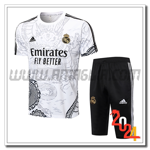 Kit Maglia Allenamento Real Madrid Bianco/Nero 2024 2025