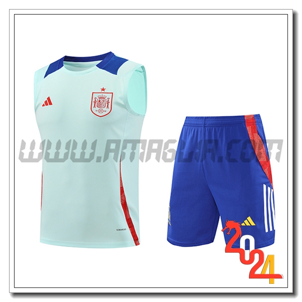 Kit Canotta Allenamento Spagna Azzurro 2024 2025